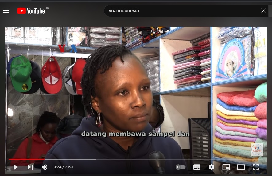 Berita VOA Indonesia : Bisnis Ritel Imigran Tiongkok Dituduh Rugikan Pedagang Lokal di Kenya