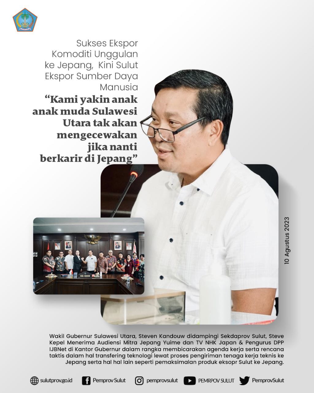 Steven Kandouw Menerima Audiensi Mitra Jepang Yuime dan TV NHK Japan & Pengurus DPP IJBTNet