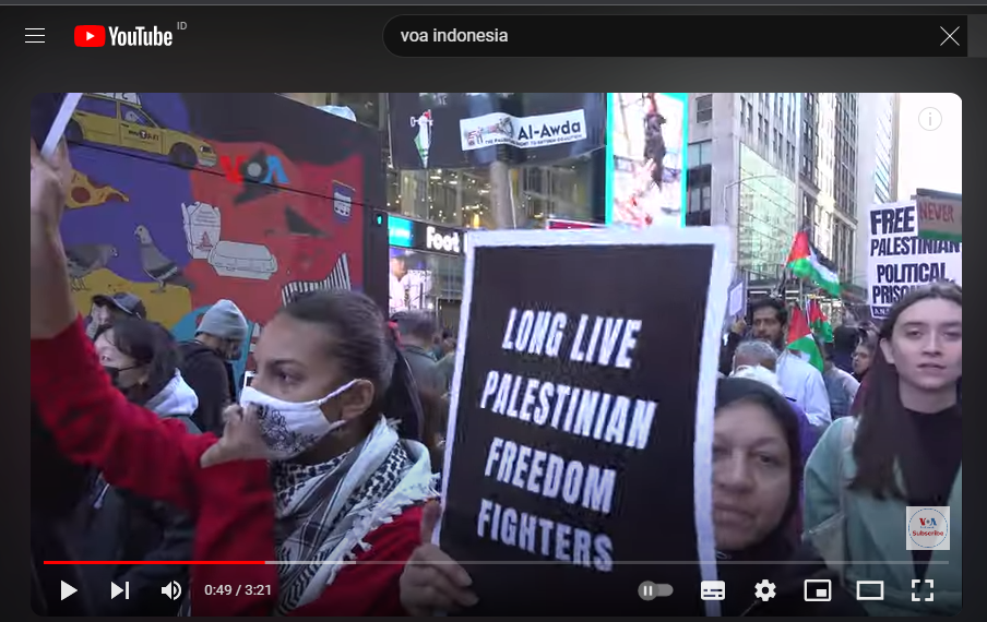 Demonstran Pro-Palestina Penuhi Times Square, New York