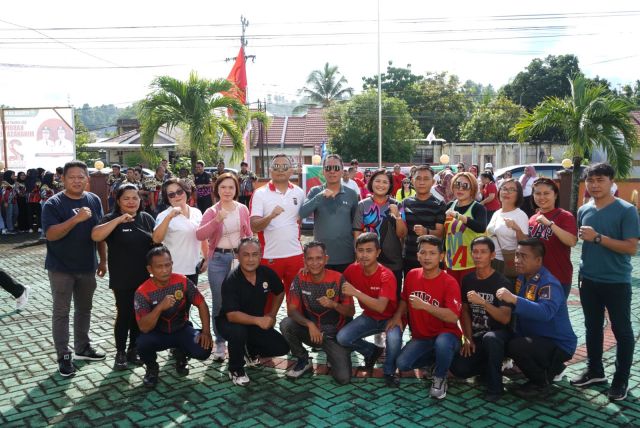 BUPATI WONGKAR Olah Raga Bersama Forkopimda Minsel,Pada Peringatan HUT Kantor Pengadilan Negeri Amurang