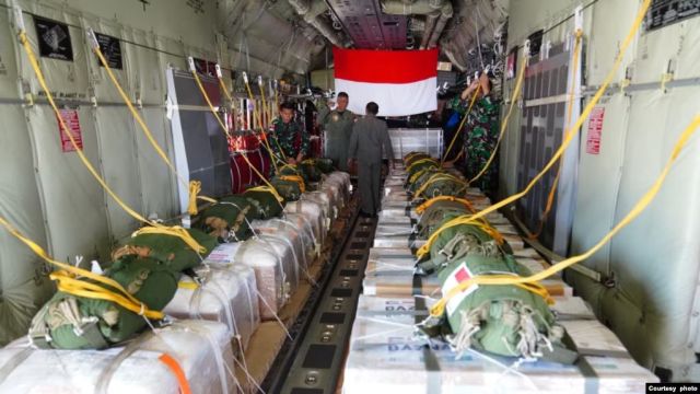 TNI AU Berhasil Drop Bantuan Kemanusiaan ke Gaza