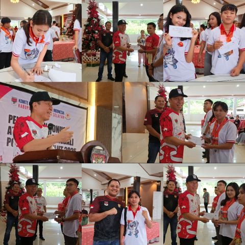 Apresiasi Prestasi Porprov XII: KONI Minahasa Selatan Salurkan Bonus bagi Atlet dan Pelatih Berprestasi