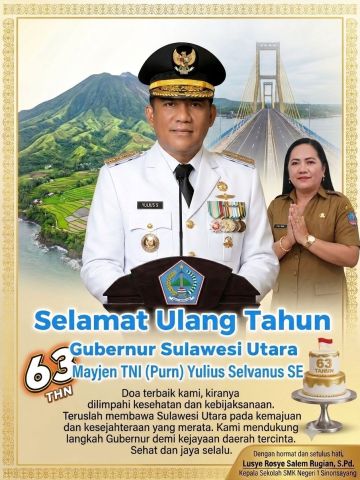Kepala SMKN 1 Sinonsayang Beri Ucapan HUT ke-63 Gubernur Sulut dan Apresiasi Kemajuan Pendidikan